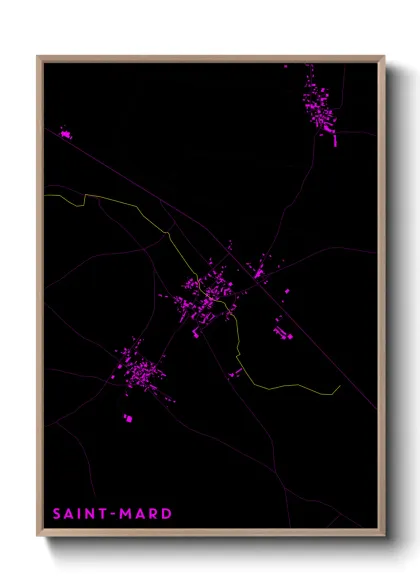 Une affiche de carte sur Saint-Mard