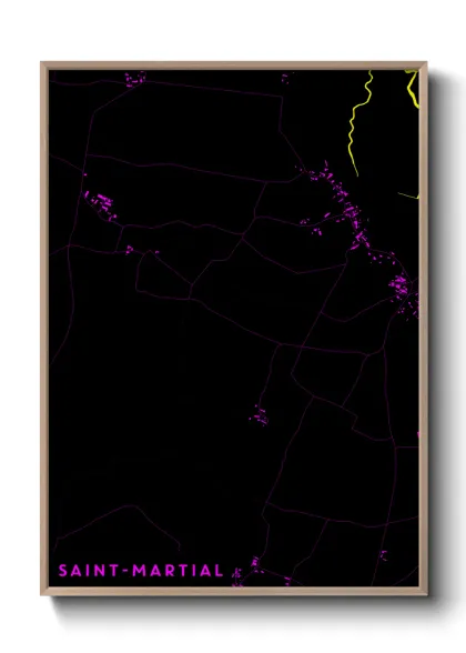 Une affiche de carte sur Saint-Martial