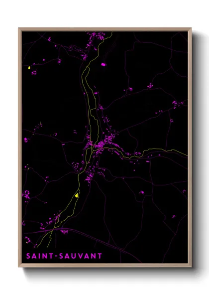 Une affiche de carte sur Saint-Sauvant