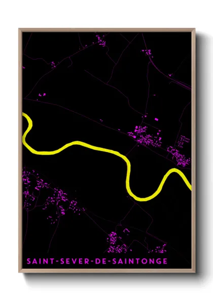 Une affiche de carte sur Saint-Sever-de-Saintonge