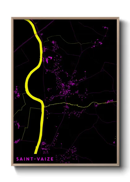 Une affiche de carte sur Saint-Vaize
