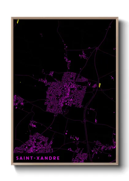 Une affiche de carte sur Saint-Xandre