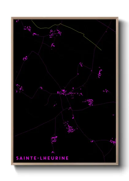 Une affiche de carte sur Sainte-Lheurine