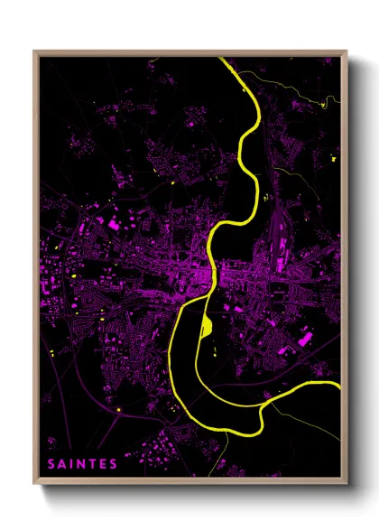 Une affiche de carte sur Saintes