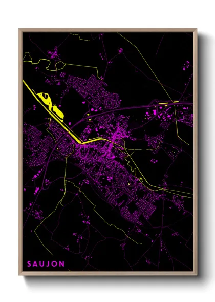 Une affiche de carte sur Saujon