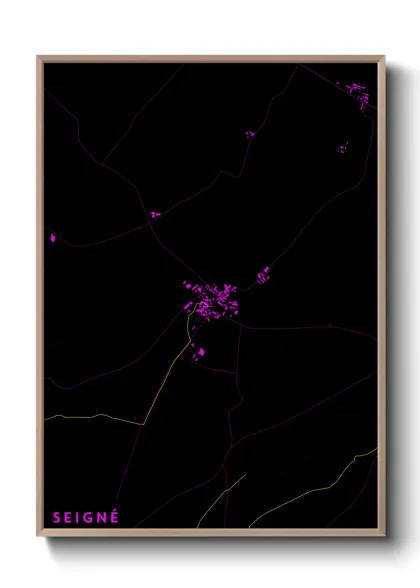 Une affiche de carte sur Seigné