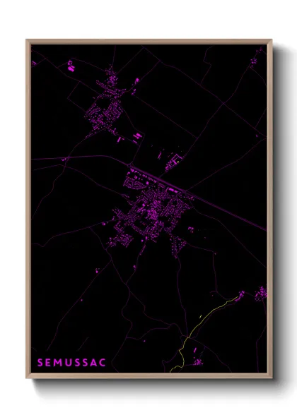 Une affiche de carte sur Semussac