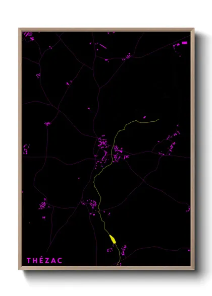 Une affiche de carte sur Thézac