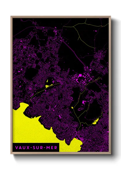 Une affiche de carte sur Vaux-sur-Mer