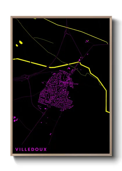 Une affiche de carte sur Villedoux