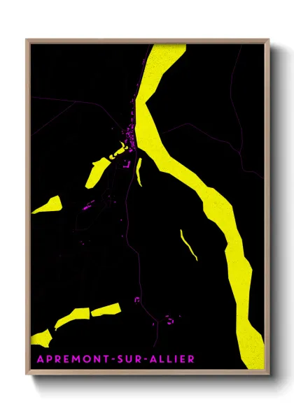 Une affiche de carte sur Apremont-sur-Allier