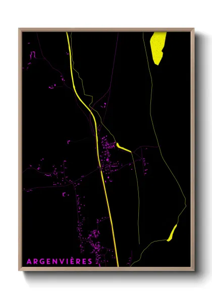 Une affiche de carte sur Argenvières