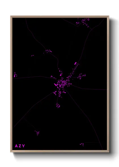 Une affiche de carte sur Azy