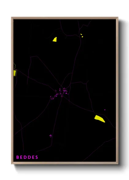 Une affiche de carte sur Beddes