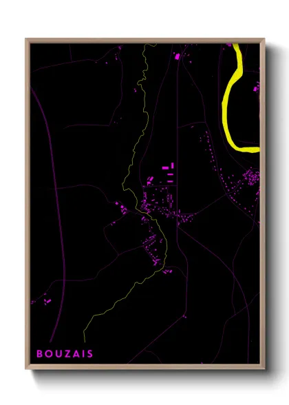 Une affiche de carte sur Bouzais