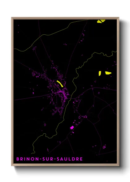 Une affiche de carte sur Brinon-sur-Sauldre