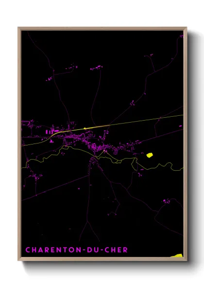 Une affiche de carte sur Charenton-du-Cher