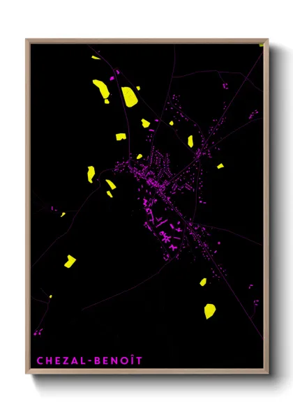 Une affiche de carte sur Chezal-Benoît