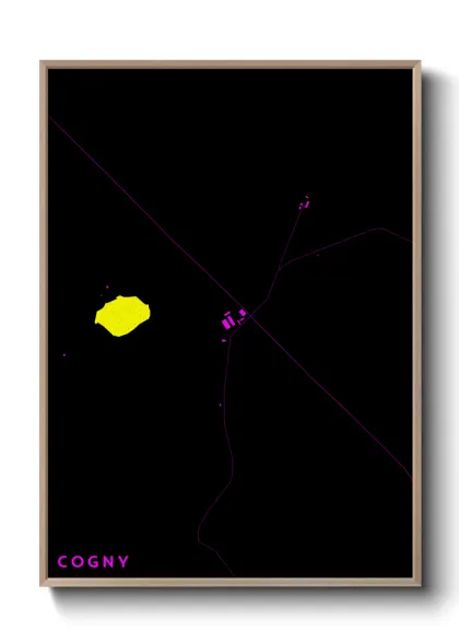 Une affiche de carte sur Cogny