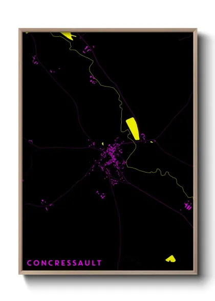 Une affiche de carte sur Concressault