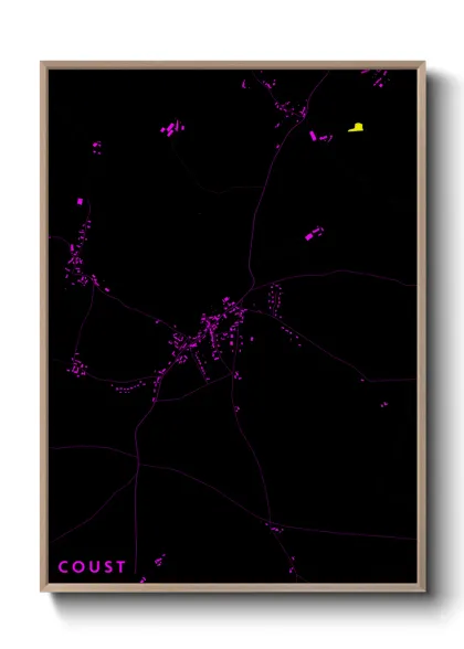 Une affiche de carte sur Coust