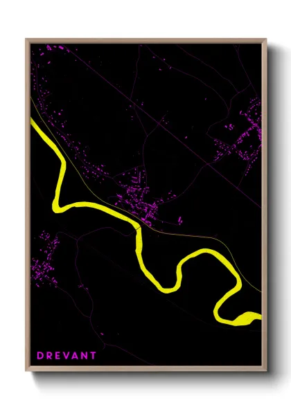 Une affiche de carte sur Drevant