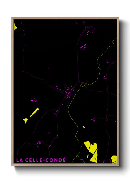 Une affiche de carte sur La Celle-Condé