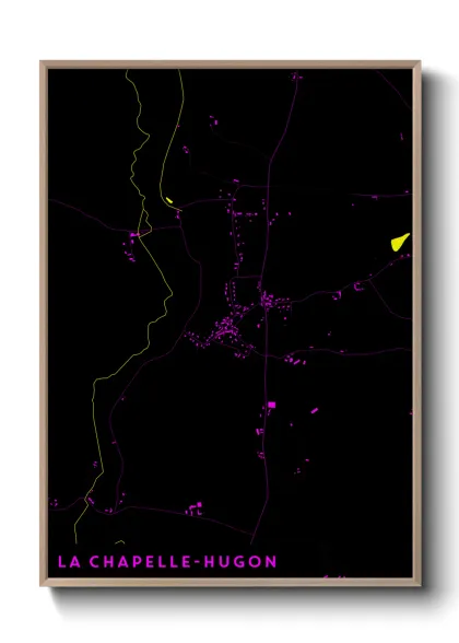 Une affiche de carte sur La Chapelle-Hugon