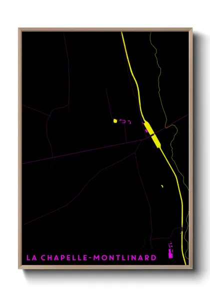 Une affiche de carte sur La Chapelle-Montlinard