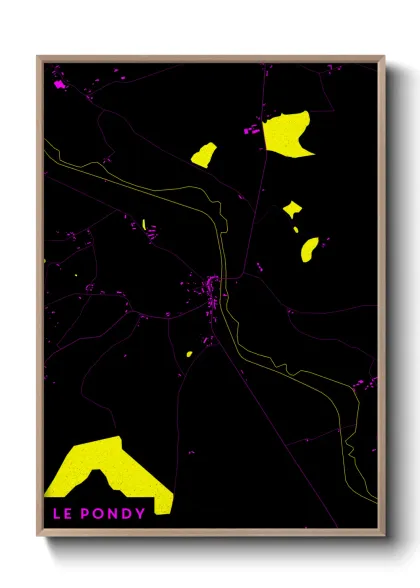 Une affiche de carte sur Le Pondy