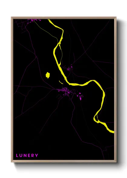 Une affiche de carte sur Lunery