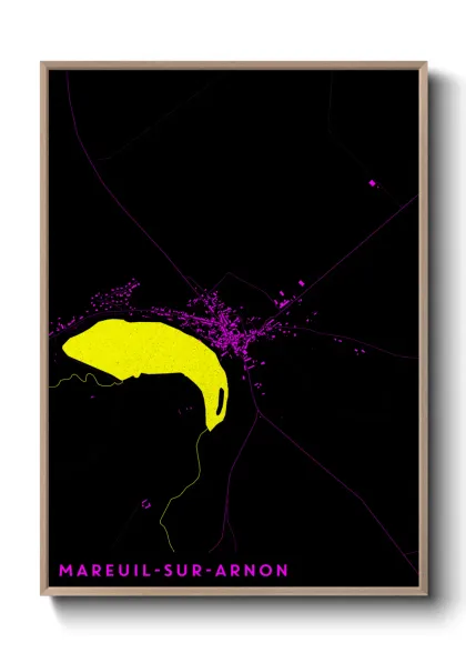 Une affiche de carte sur Mareuil-sur-Arnon