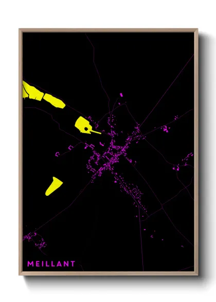 Une affiche de carte sur Meillant