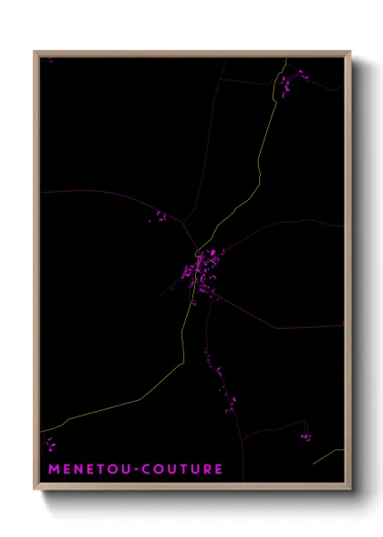 Une affiche de carte sur Menetou-Couture