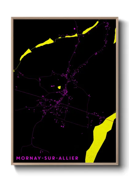 Une affiche de carte sur Mornay-sur-Allier