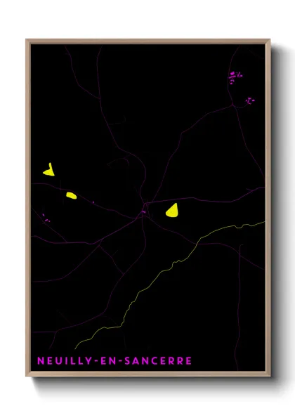 Une affiche de carte sur Neuilly-en-Sancerre