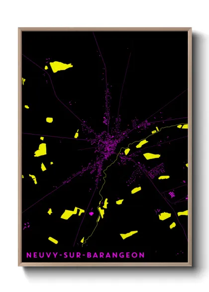 Une affiche de carte sur Neuvy-sur-Barangeon