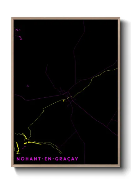 Une affiche de carte sur Nohant-en-Graçay