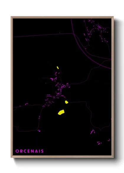 Une affiche de carte sur Orcenais