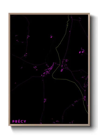 Une affiche de carte sur Précy