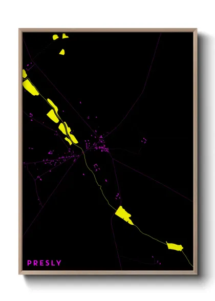 Une affiche de carte sur Presly