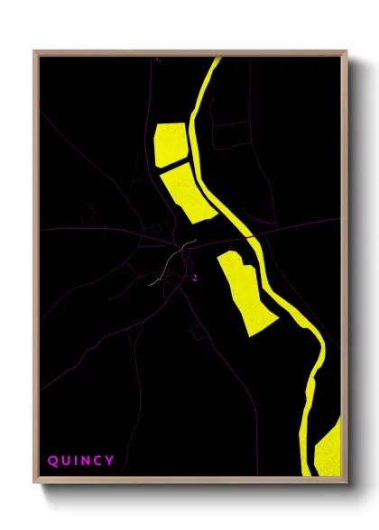 Une affiche de carte sur Quincy