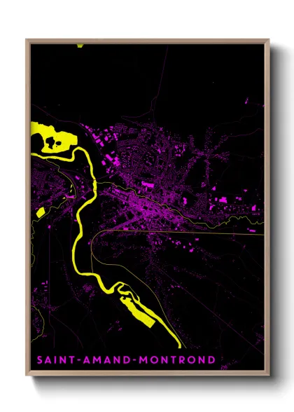 Une affiche de carte sur Saint-Amand-Montrond