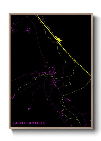 Une affiche de carte sur Saint-Bouize