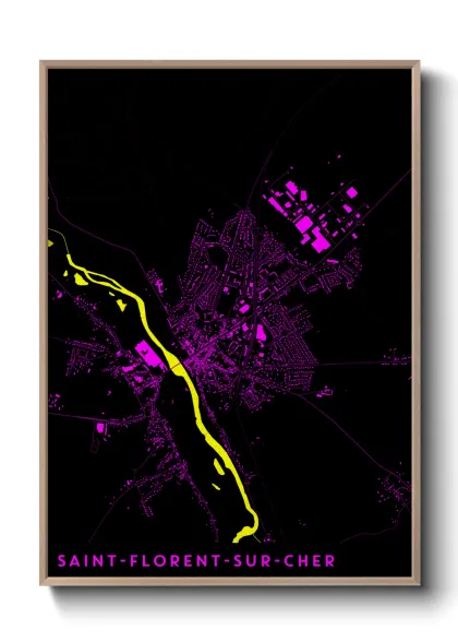 Une affiche de carte sur Saint-Florent-sur-Cher