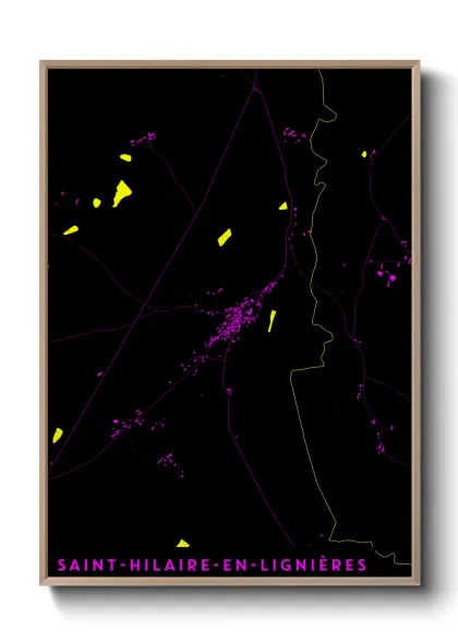 Une affiche de carte sur Saint-Hilaire-en-Lignières