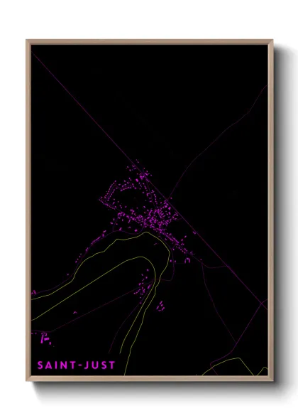 Une affiche de carte sur Saint-Just