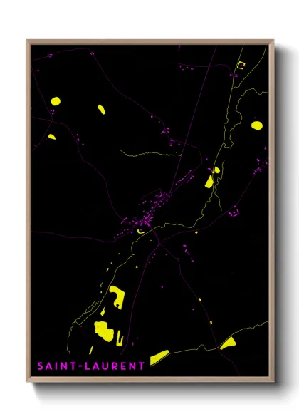 Une affiche de carte sur Saint-Laurent