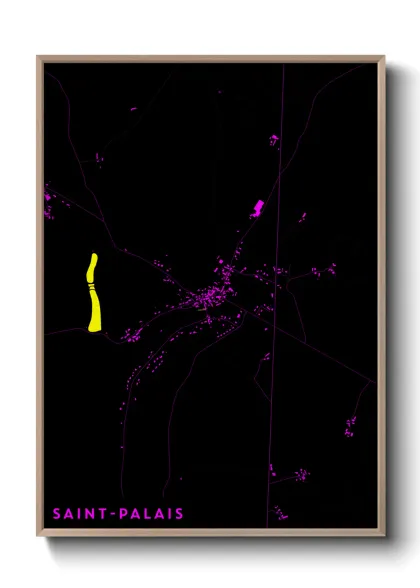 Une affiche de carte sur Saint-Palais