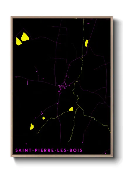 Une affiche de carte sur Saint-Pierre-les-Bois